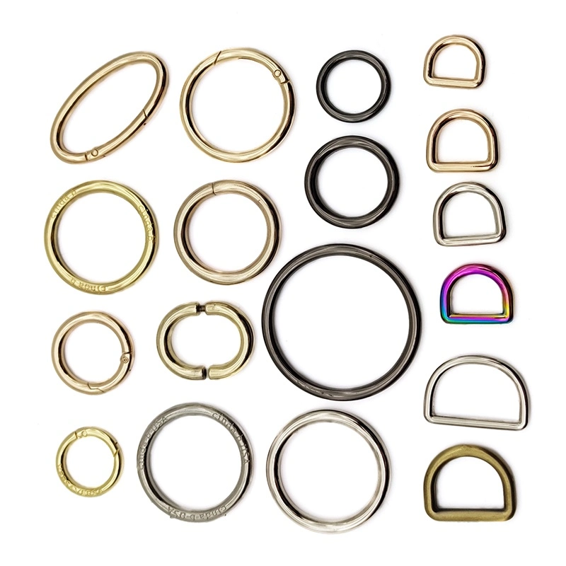 Creative Custom Rainbow Color O Ring Heart Shape Spring Gate Ring with Hole