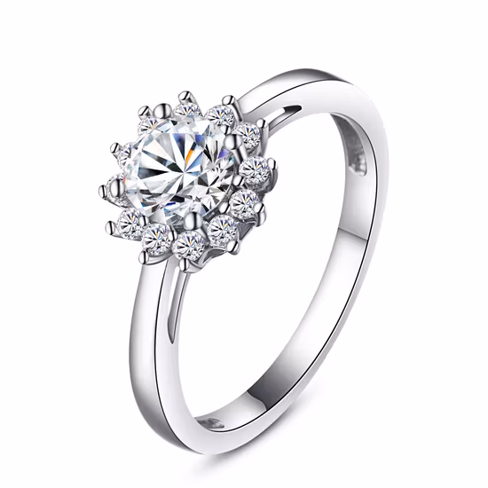 Anillo de joyería fina de plata de ley 925 de moda con diseño personalizado CZ para venta al por mayor