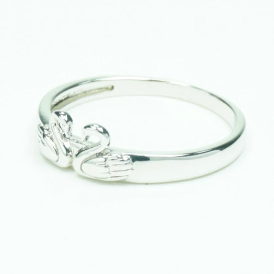 Venta al por mayor de joyería de anillo de corazón de compromiso de mujer de plata esterlina de moda simple