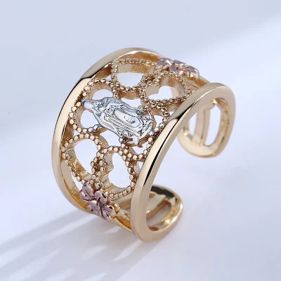 Nuevo diseño de moda chapado en oro de anillo ajustable de latón para mujer en 2022