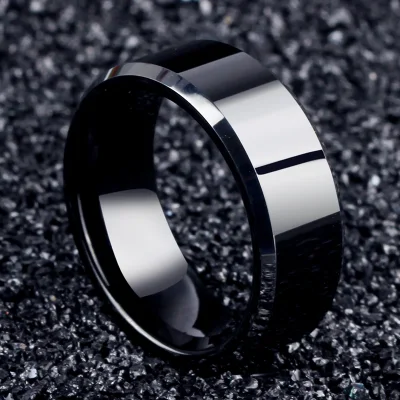 2017 moda encanto joyería anillo hombres acero inoxidable negro anillos para mujeres