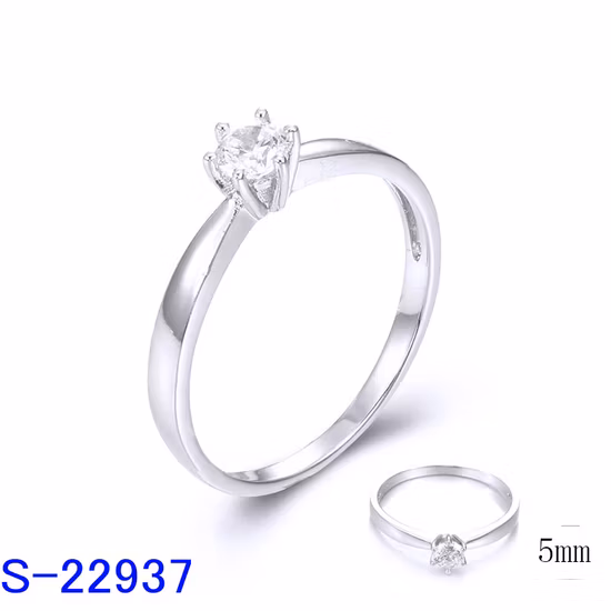 Accesorios de moda bisutería personalizada 925 plata esterlina CZ compromiso boda promesa anillos para mujeres
