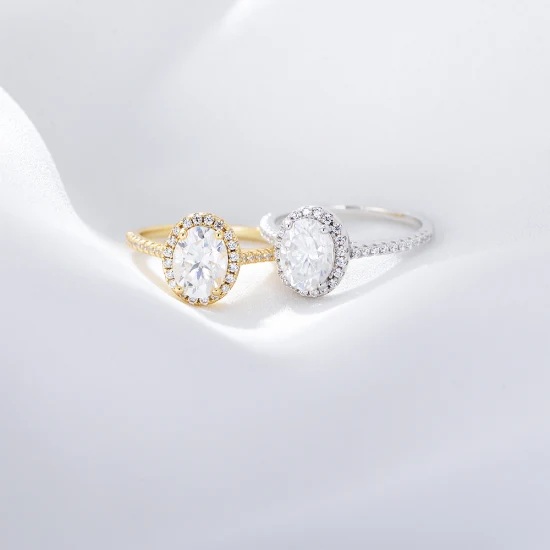 Joyería fina de lujo 14K chapado en oro Zircon Diamond 925 Anillos de boda de compromiso de plata esterlina para mujeres
