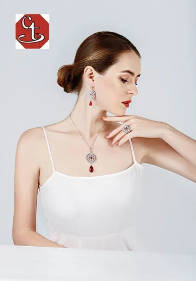 Venta al por mayor moda elegante damas joyería anillo pendiente collar 925 plata esterlina perla natural conjunto de joyas para regalo