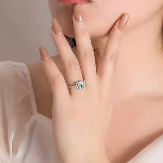 Joyería de plata de ley 925, anillo ajustable para mujer con piedra natal en forma de corazón infinito, cuentas giratorias para aliviar la ansiedad