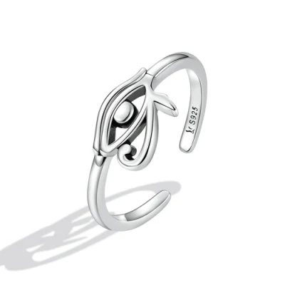 Mujer 925 Sterling Silver Evil Eye Open MIDI Ring Pinkie Ring