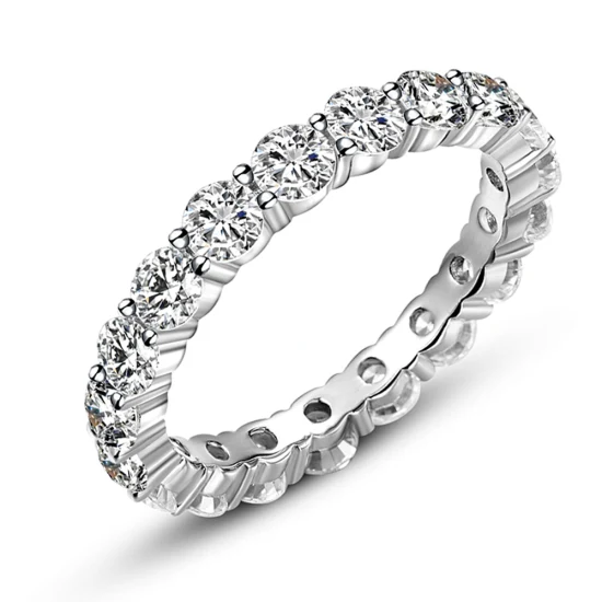 925 joyería de plata esterlina hombre boda banda CZ infinito anillo de lujo