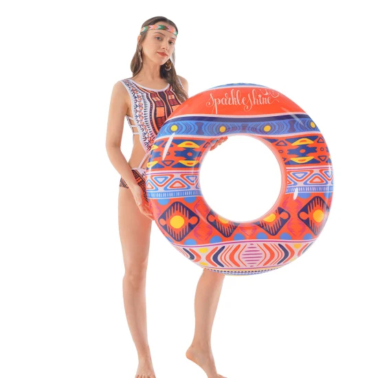 Flotador inflable para piscina con anillo de natación en forma de corazón para adultos con purpurina